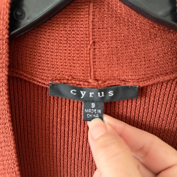Cyrus Rust Orange Brown Open Front Cardigan Women's Size Small Lightweight Layer - Picture 4 of 13